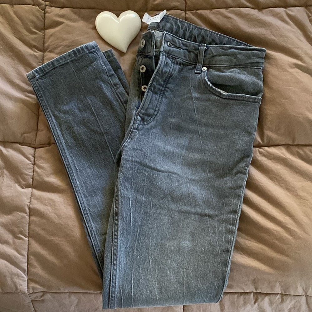 NORDSTROM TOPMAN MENS GREY STRETCH DENIM JEANS 36/32